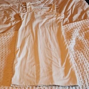 Cream Sleeveless Bodycon Dress Xl